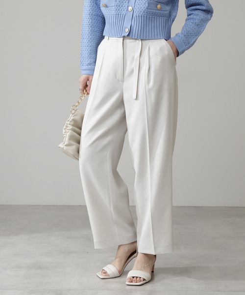 N.（N. Natural Beauty Basic）（エヌエヌナチュラルビューティーベーシック）の「【S Size Line】◆スタッズベルト付テーパードパンツ（その他パンツ・レディース・オフホワイト/モカ/グリーン/イエロー・SMALL/MEDIUM）」の19枚目の写真