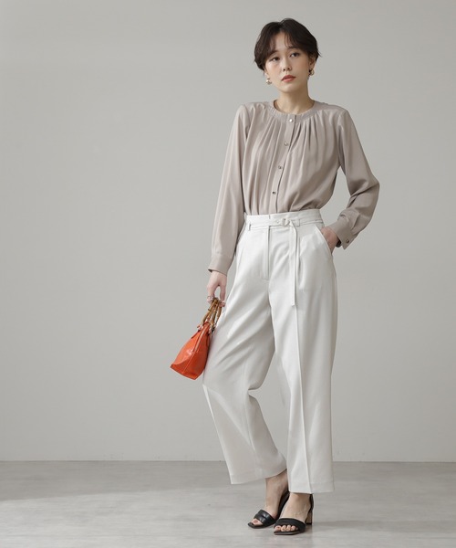 N.（N. Natural Beauty Basic）（エヌエヌナチュラルビューティーベーシック）の「【S Size Line】◆スタッズベルト付テーパードパンツ（その他パンツ・レディース・オフホワイト/モカ/グリーン/イエロー・SMALL/MEDIUM）」の13枚目の写真