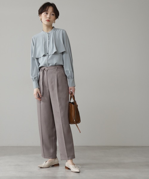 N.（N. Natural Beauty Basic）（エヌエヌナチュラルビューティーベーシック）の「【S Size Line】◆スタッズベルト付テーパードパンツ（その他パンツ・レディース・オフホワイト/モカ/グリーン/イエロー・SMALL/MEDIUM）」の7枚目の写真