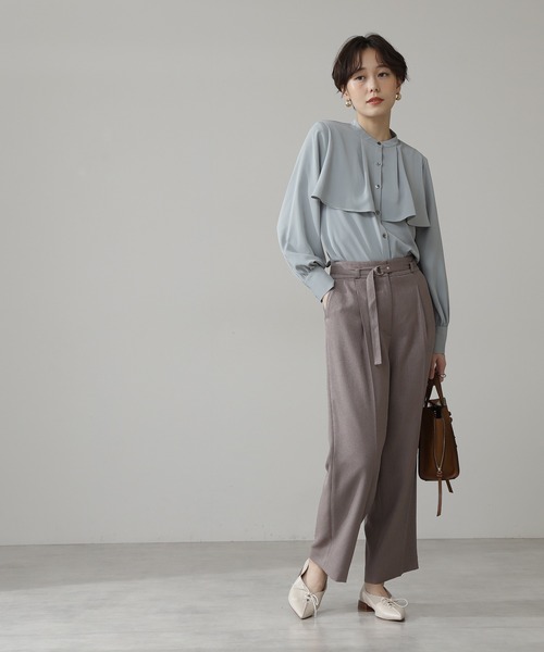 N.（N. Natural Beauty Basic）（エヌエヌナチュラルビューティーベーシック）の「【S Size Line】◆スタッズベルト付テーパードパンツ（その他パンツ・レディース・オフホワイト/モカ/グリーン/イエロー・SMALL/MEDIUM）」の17枚目の写真