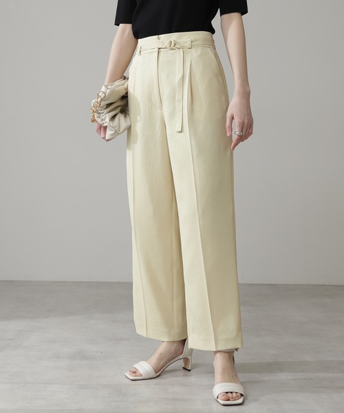 N.（N. Natural Beauty Basic）（エヌエヌナチュラルビューティーベーシック）の「【S Size Line】◆スタッズベルト付テーパードパンツ（その他パンツ・レディース・オフホワイト/モカ/グリーン/イエロー・SMALL/MEDIUM）」の12枚目の写真