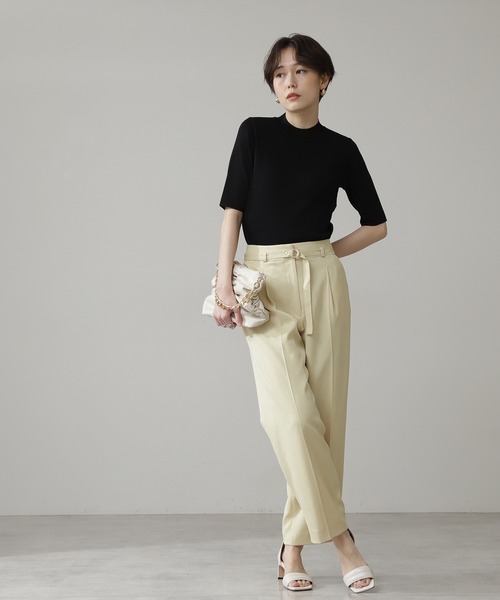 N.（N. Natural Beauty Basic）（エヌエヌナチュラルビューティーベーシック）の「【S Size Line】◆スタッズベルト付テーパードパンツ（その他パンツ・レディース・オフホワイト/モカ/グリーン/イエロー・SMALL/MEDIUM）」の14枚目の写真