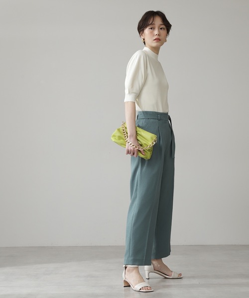 N.（N. Natural Beauty Basic）（エヌエヌナチュラルビューティーベーシック）の「【S Size Line】◆スタッズベルト付テーパードパンツ（その他パンツ・レディース・オフホワイト/モカ/グリーン/イエロー・SMALL/MEDIUM）」の20枚目の写真