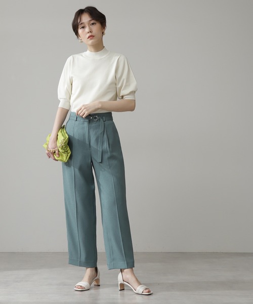 N.（N. Natural Beauty Basic）（エヌエヌナチュラルビューティーベーシック）の「【S Size Line】◆スタッズベルト付テーパードパンツ（その他パンツ・レディース・オフホワイト/モカ/グリーン/イエロー・SMALL/MEDIUM）」の6枚目の写真