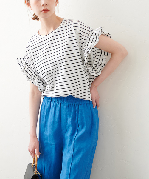 JOURNAL STANDARD(ジャーナルスタンダード)の「《WEB限定》クリアコットンフリルTee(Tシャツ/カットソー・レディース・ブラック/ホワイト/ホワイト系その他・FREE)」の3枚目の写真