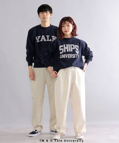 SHIPS(シップス)の「*SHIPS: ビッグシルエット SHIPS UNIVERSITY プリント スウェット(スウェット・メンズ・ダークブルー・MEDIUM/LARGE/X-LARGE)」の1枚目の写真