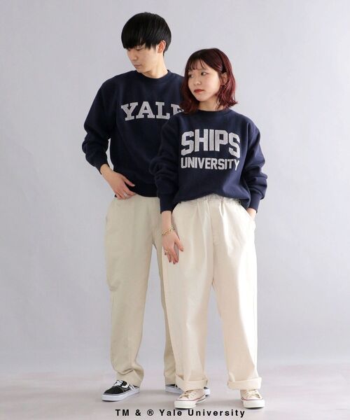 SHIPS(シップス)の「*SHIPS: ビッグシルエット SHIPS UNIVERSITY プリント スウェット(スウェット・メンズ・ダークブルー・MEDIUM/LARGE/X-LARGE)」の2枚目の写真