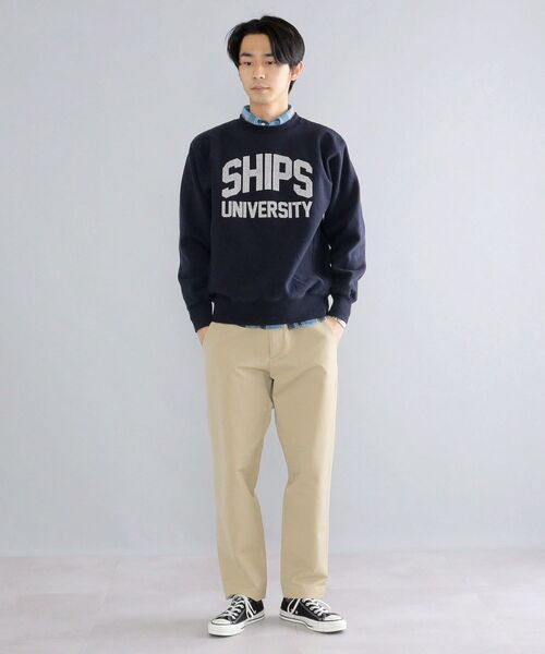 SHIPS(シップス)の「*SHIPS: ビッグシルエット SHIPS UNIVERSITY プリント スウェット(スウェット・メンズ・ダークブルー・MEDIUM/LARGE/X-LARGE)」の4枚目の写真