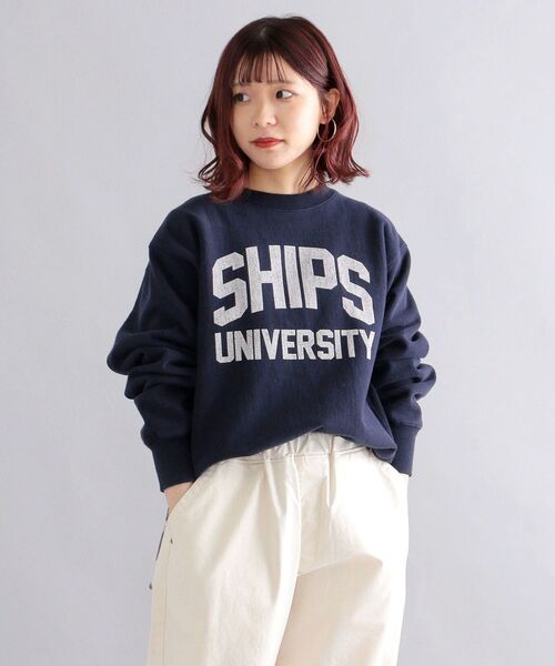 SHIPS(シップス)の「*SHIPS: ビッグシルエット SHIPS UNIVERSITY プリント スウェット(スウェット・メンズ・ダークブルー・MEDIUM/LARGE/X-LARGE)」の9枚目の写真