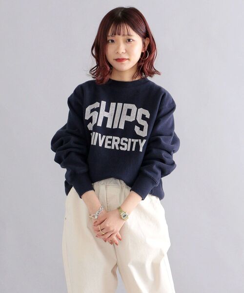 SHIPS(シップス)の「*SHIPS: ビッグシルエット SHIPS UNIVERSITY プリント スウェット(スウェット・メンズ・ダークブルー・MEDIUM/LARGE/X-LARGE)」の10枚目の写真