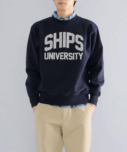 SHIPS(シップス)の「*SHIPS: ビッグシルエット SHIPS UNIVERSITY プリント スウェット(スウェット・メンズ・ダークブルー・MEDIUM/LARGE/X-LARGE)」の11枚目の写真