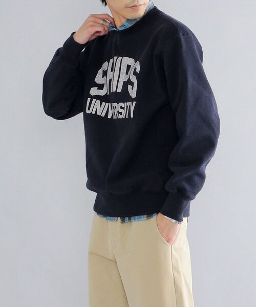 SHIPS(シップス)の「*SHIPS: ビッグシルエット SHIPS UNIVERSITY プリント スウェット(スウェット・メンズ・ダークブルー・MEDIUM/LARGE/X-LARGE)」の12枚目の写真