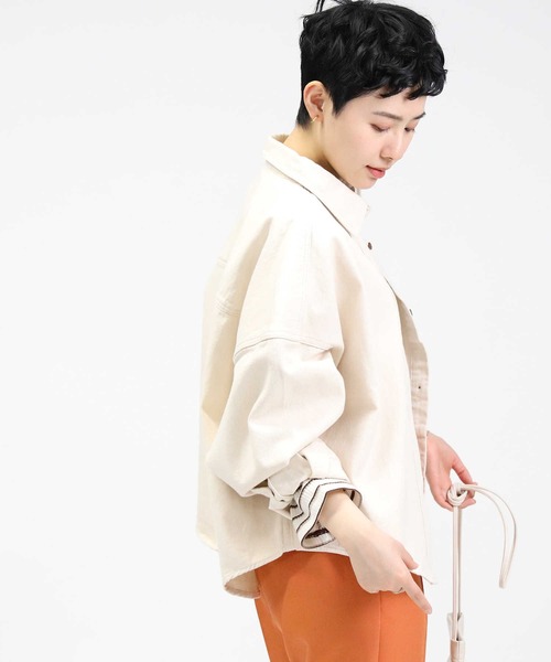 HONEYSUCKLE ROSE（ハニーサックルローズ）の「【HONEYSUCKLE ROSE】ショートシャツアウター（シャツ/ブラウス・レディース・キナリ・L/M）」の8枚目の写真