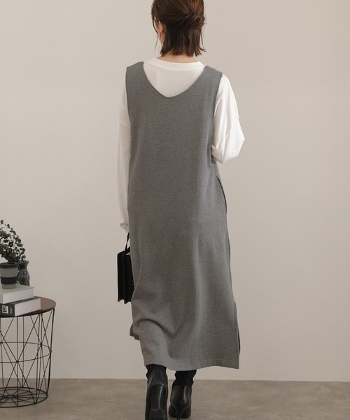 ElegChic(エレグシック)の「裏起毛Vネックカットワンピース(ワンピース・レディース・ライトカーキ/杢グレー/ブラック・L/4L/XXL)」の10枚目の写真