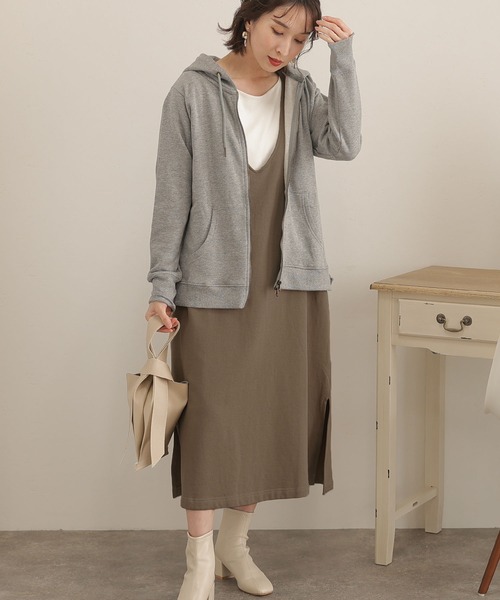 ElegChic(エレグシック)の「裏起毛Vネックカットワンピース(ワンピース・レディース・ライトカーキ/杢グレー/ブラック・L/4L/XXL)」の15枚目の写真