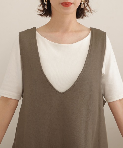 ElegChic(エレグシック)の「裏起毛Vネックカットワンピース(ワンピース・レディース・ライトカーキ/杢グレー/ブラック・L/4L/XXL)」の16枚目の写真