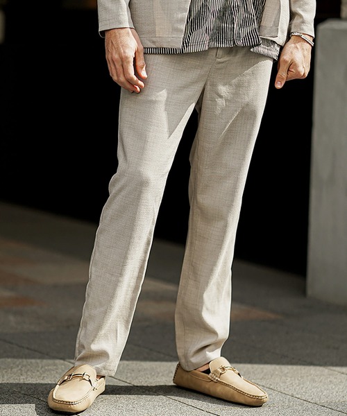 SOMEDIFF(サムディフ)の「【SOMEIDFF】リネンライクブッチャーパンツ メンズ(スラックス・メンズ・ブラック/ベージュ/ネイビー/ベージュ系1/ブラック系1/ネイビー系1・M/L/XL)」の1枚目の写真