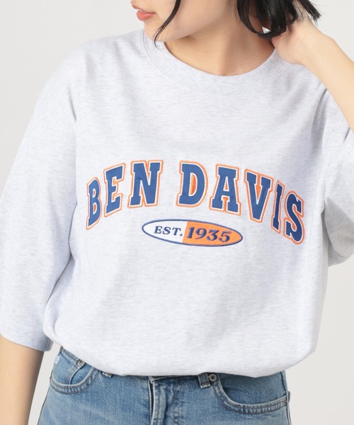 BEN DAVIS(ベンデイビス)の「【BEN DAVIS/ベンデイビス】シンプルスタジアムロゴ サテンワッペン 半袖Tシャツ/ベースボールロゴ(Tシャツ/カットソー・レディース・ホワイト/チャコールグレー/アッシュグレー/ネイビー・M/L/XL)」の4枚目の写真