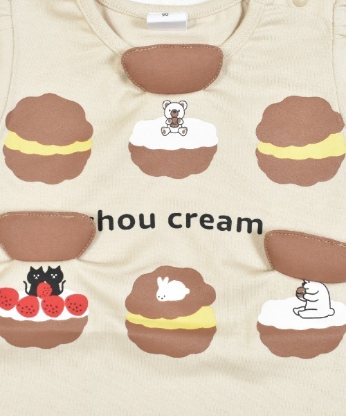 CHEEK ROOM（チークルーム）の「CHEEK ROOM/チークルーム シュークリームパフTシャツ（Tシャツ/カットソー・キッズ・ベージュ/パープル/ピンク・110cm/100cm/120cm/90cm/95cm/80ｃｍ）」の8枚目の写真