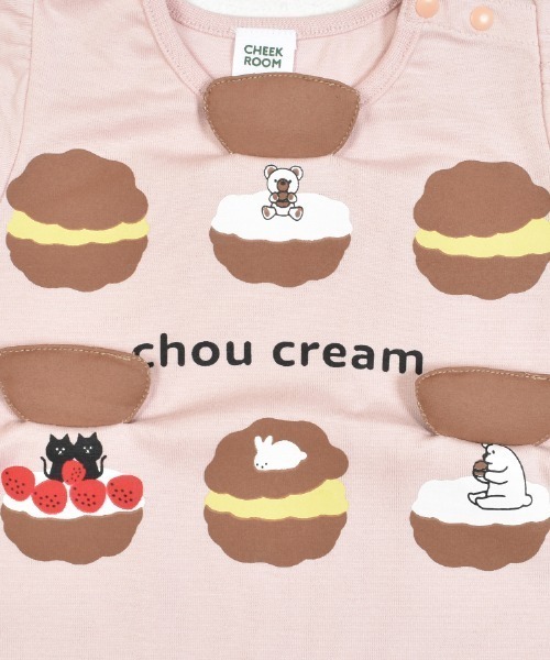 CHEEK ROOM（チークルーム）の「CHEEK ROOM/チークルーム シュークリームパフTシャツ（Tシャツ/カットソー・キッズ・ベージュ/パープル/ピンク・110cm/100cm/120cm/90cm/95cm/80ｃｍ）」の6枚目の写真