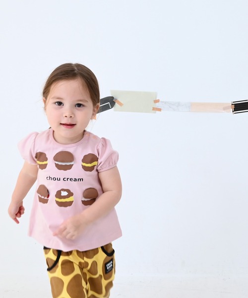 CHEEK ROOM（チークルーム）の「CHEEK ROOM/チークルーム シュークリームパフTシャツ（Tシャツ/カットソー・キッズ・ベージュ/パープル/ピンク・110cm/100cm/120cm/90cm/95cm/80ｃｍ）」の12枚目の写真