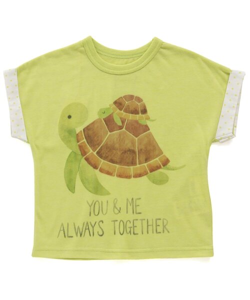 BIT'Z（ビッツ）の「3柄親子プリントＴシャツ（Tシャツ/カットソー・キッズ・サックスブルー/ライム/キナリ・90/100/110/120/80/95）」の2枚目の写真