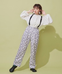 MERLOT | レトロフラワーパンツ/セットアップ(スラックス)