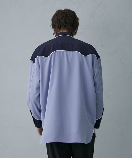 PUBLIC TOKYO（パブリックトウキョウ）の「サテンウエスタンシャツ（シャツ/ブラウス・メンズ・ホワイト/ネイビー/サックスブルー・1/2）」の7枚目の写真