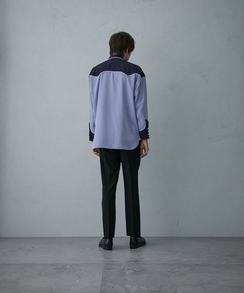 PUBLIC TOKYO（パブリックトウキョウ）の「サテンウエスタンシャツ（シャツ/ブラウス・メンズ・ホワイト/ネイビー/サックスブルー・1/2）」の6枚目の写真