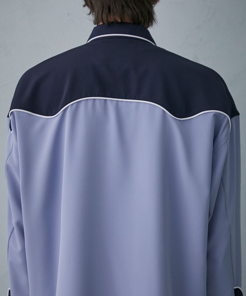 PUBLIC TOKYO（パブリックトウキョウ）の「サテンウエスタンシャツ（シャツ/ブラウス・メンズ・ホワイト/ネイビー/サックスブルー・1/2）」の5枚目の写真