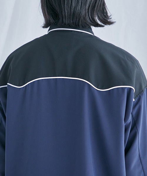 PUBLIC TOKYO（パブリックトウキョウ）の「サテンウエスタンシャツ（シャツ/ブラウス・メンズ・ホワイト/ネイビー/サックスブルー・1/2）」の13枚目の写真