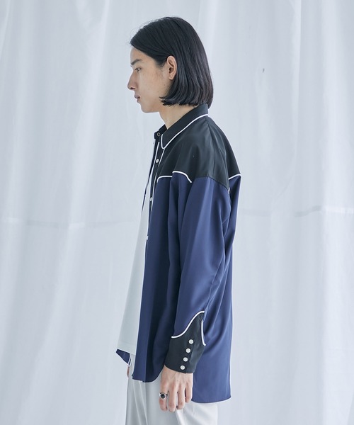 PUBLIC TOKYO（パブリックトウキョウ）の「サテンウエスタンシャツ（シャツ/ブラウス・メンズ・ホワイト/ネイビー/サックスブルー・1/2）」の20枚目の写真