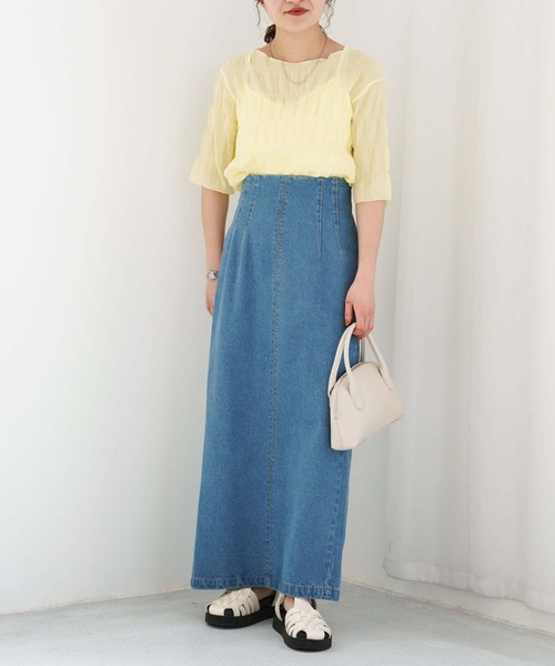 archives（アルシーヴ）の「シャーリング楊柳プルオーバー（Tシャツ/カットソー・レディース・ブラック/パープル/イエロー/アイボリー/ピンク/グリーン/オフホワイト/ベージュ・MEDIUM）」の11枚目の写真