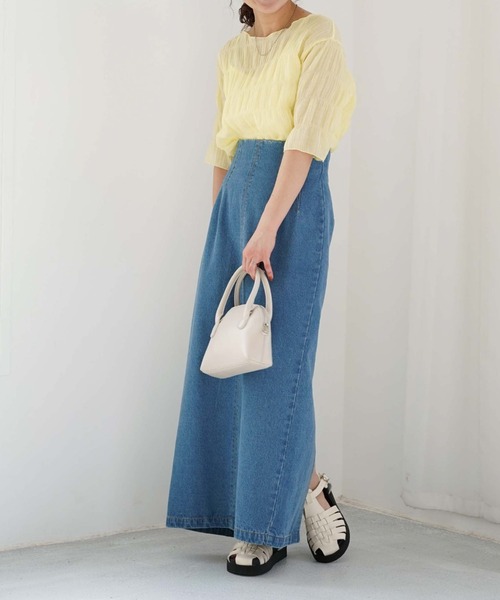 archives（アルシーヴ）の「シャーリング楊柳プルオーバー（Tシャツ/カットソー・レディース・ブラック/パープル/イエロー/アイボリー/ピンク/グリーン/オフホワイト/ベージュ・MEDIUM）」の12枚目の写真