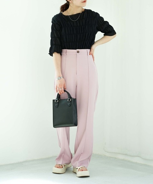 archives（アルシーヴ）の「シャーリング楊柳プルオーバー（Tシャツ/カットソー・レディース・ブラック/パープル/イエロー/アイボリー/ピンク/グリーン/オフホワイト/ベージュ・MEDIUM）」の20枚目の写真