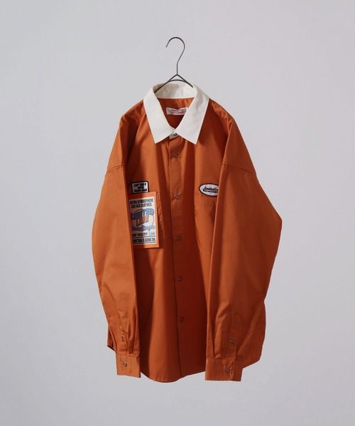 Limited Line Naive Magic（リミテッドラインナイーブマジック）の「レトロワッペン刺繍ルーズクレリックワークシャツ（シャツ/ブラウス・メンズ・アイボリー/ブルー/グリーン/オレンジ/チャコールグレー・M/L）」の10枚目の写真