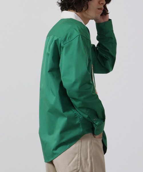 Limited Line Naive Magic（リミテッドラインナイーブマジック）の「レトロワッペン刺繍ルーズクレリックワークシャツ（シャツ/ブラウス・メンズ・アイボリー/ブルー/グリーン/オレンジ/チャコールグレー・M/L）」の19枚目の写真