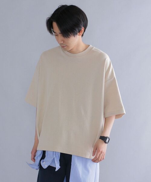 SHIPS(シップス)の「*SHIPS: ビッグシルエット スムース タック Tシャツ(Tシャツ/カットソー・メンズ・ホワイト/ベージュ/ダークグレー/ラベンダー・SMALL/MEDIUM/LARGE)」の1枚目の写真