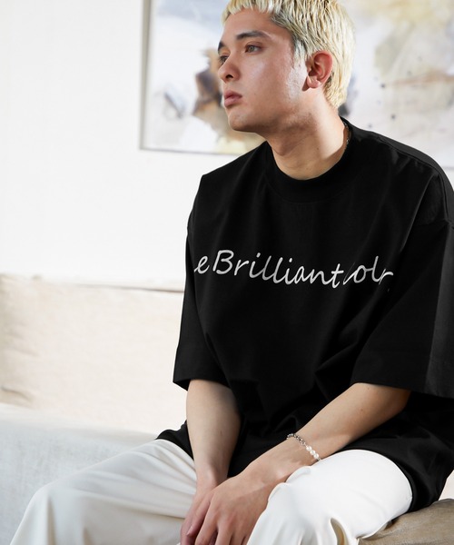 NILWAY(ニルウェイ)の「ビビットカラーベーシックプリント半袖ビッグTee(Tシャツ/カットソー・メンズ・ホワイト/ブラック/ブルー/グリーン/マスタード/グレイッシュベージュ・MEDIUM/LARGE)」の22枚目の写真