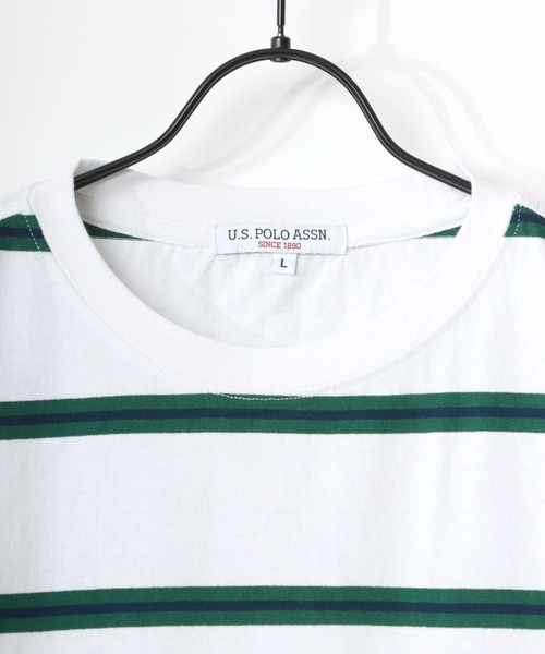 U.S. POLO ASSN.(ユーエスポロアッスン)の「U.S. POLO ASSN./ユーエスポロアッスン ビッグシルエット マルチボーダー ロゴ ワンポイント刺繍 半袖Tシャツ/レディース メンズ(Tシャツ/カットソー・メンズ・ホワイト/ブラック/ネイビー/グリーン・LL/M/L)」の14枚目の写真