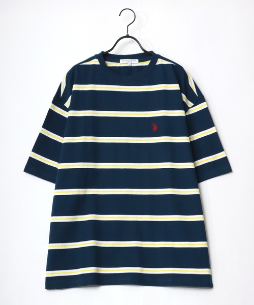 U.S. POLO ASSN.(ユーエスポロアッスン)の「U.S. POLO ASSN./ユーエスポロアッスン ビッグシルエット マルチボーダー ロゴ ワンポイント刺繍 半袖Tシャツ/レディース メンズ(Tシャツ/カットソー・メンズ・ホワイト/ブラック/ネイビー/グリーン・LL/M/L)」の12枚目の写真