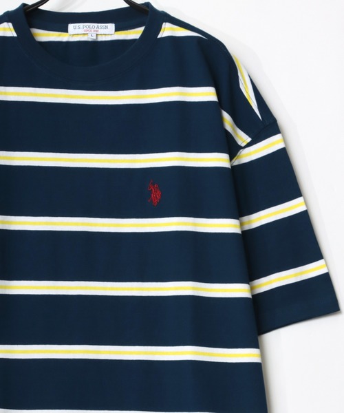 U.S. POLO ASSN.(ユーエスポロアッスン)の「U.S. POLO ASSN./ユーエスポロアッスン ビッグシルエット マルチボーダー ロゴ ワンポイント刺繍 半袖Tシャツ/レディース メンズ(Tシャツ/カットソー・メンズ・ホワイト/ブラック/ネイビー/グリーン・LL/M/L)」の8枚目の写真