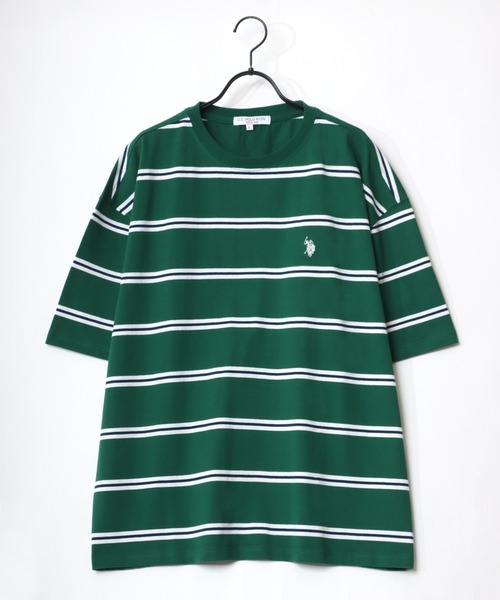 U.S. POLO ASSN.(ユーエスポロアッスン)の「U.S. POLO ASSN./ユーエスポロアッスン ビッグシルエット マルチボーダー ロゴ ワンポイント刺繍 半袖Tシャツ/レディース メンズ(Tシャツ/カットソー・メンズ・ホワイト/ブラック/ネイビー/グリーン・LL/M/L)」の11枚目の写真