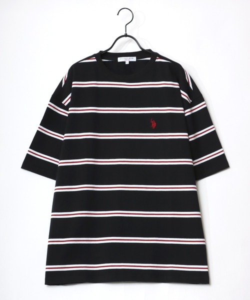 U.S. POLO ASSN.(ユーエスポロアッスン)の「U.S. POLO ASSN./ユーエスポロアッスン ビッグシルエット マルチボーダー ロゴ ワンポイント刺繍 半袖Tシャツ/レディース メンズ(Tシャツ/カットソー・メンズ・ホワイト/ブラック/ネイビー/グリーン・LL/M/L)」の10枚目の写真