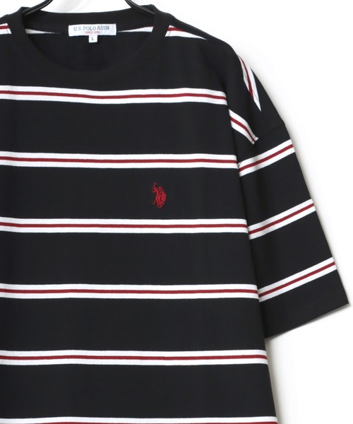 U.S. POLO ASSN.(ユーエスポロアッスン)の「U.S. POLO ASSN./ユーエスポロアッスン ビッグシルエット マルチボーダー ロゴ ワンポイント刺繍 半袖Tシャツ/レディース メンズ(Tシャツ/カットソー・メンズ・ホワイト/ブラック/ネイビー/グリーン・LL/M/L)」の6枚目の写真