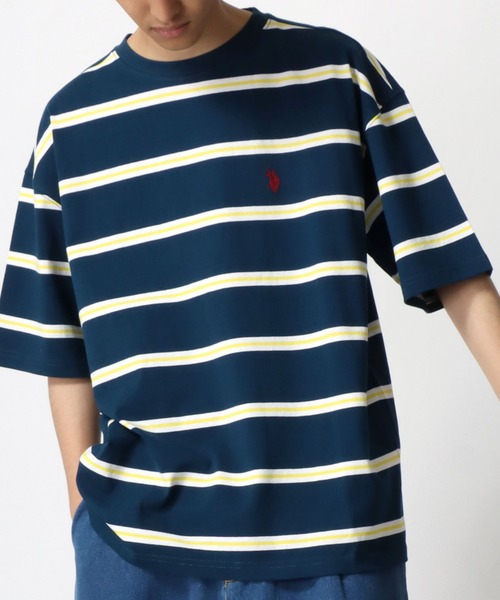 U.S. POLO ASSN.(ユーエスポロアッスン)の「U.S. POLO ASSN./ユーエスポロアッスン ビッグシルエット マルチボーダー ロゴ ワンポイント刺繍 半袖Tシャツ/レディース メンズ(Tシャツ/カットソー・メンズ・ホワイト/ブラック/ネイビー/グリーン・LL/M/L)」の21枚目の写真
