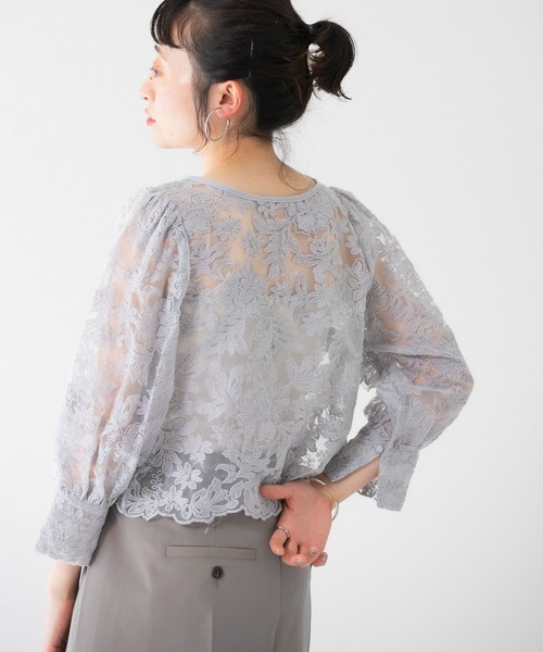 KBF（ケイビーエフ）の「オーガンジーフラワークロップドブラウス（シャツ/ブラウス・レディース・ホワイト系その他/ブラック系その他/グレー系その他・ONE）」の20枚目の写真