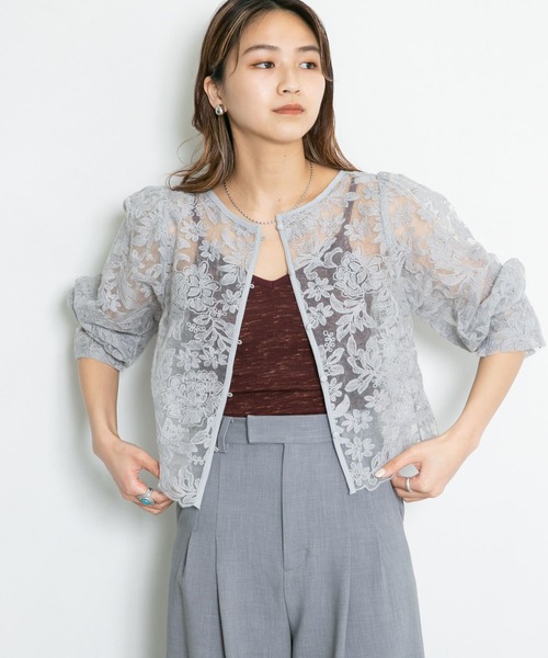 KBF（ケイビーエフ）の「オーガンジーフラワークロップドブラウス（シャツ/ブラウス・レディース・ホワイト系その他/ブラック系その他/グレー系その他・ONE）」の12枚目の写真