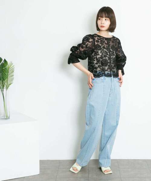 KBF（ケイビーエフ）の「オーガンジーフラワークロップドブラウス（シャツ/ブラウス・レディース・ホワイト系その他/ブラック系その他/グレー系その他・ONE）」の14枚目の写真