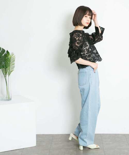 KBF（ケイビーエフ）の「オーガンジーフラワークロップドブラウス（シャツ/ブラウス・レディース・ホワイト系その他/ブラック系その他/グレー系その他・ONE）」の18枚目の写真